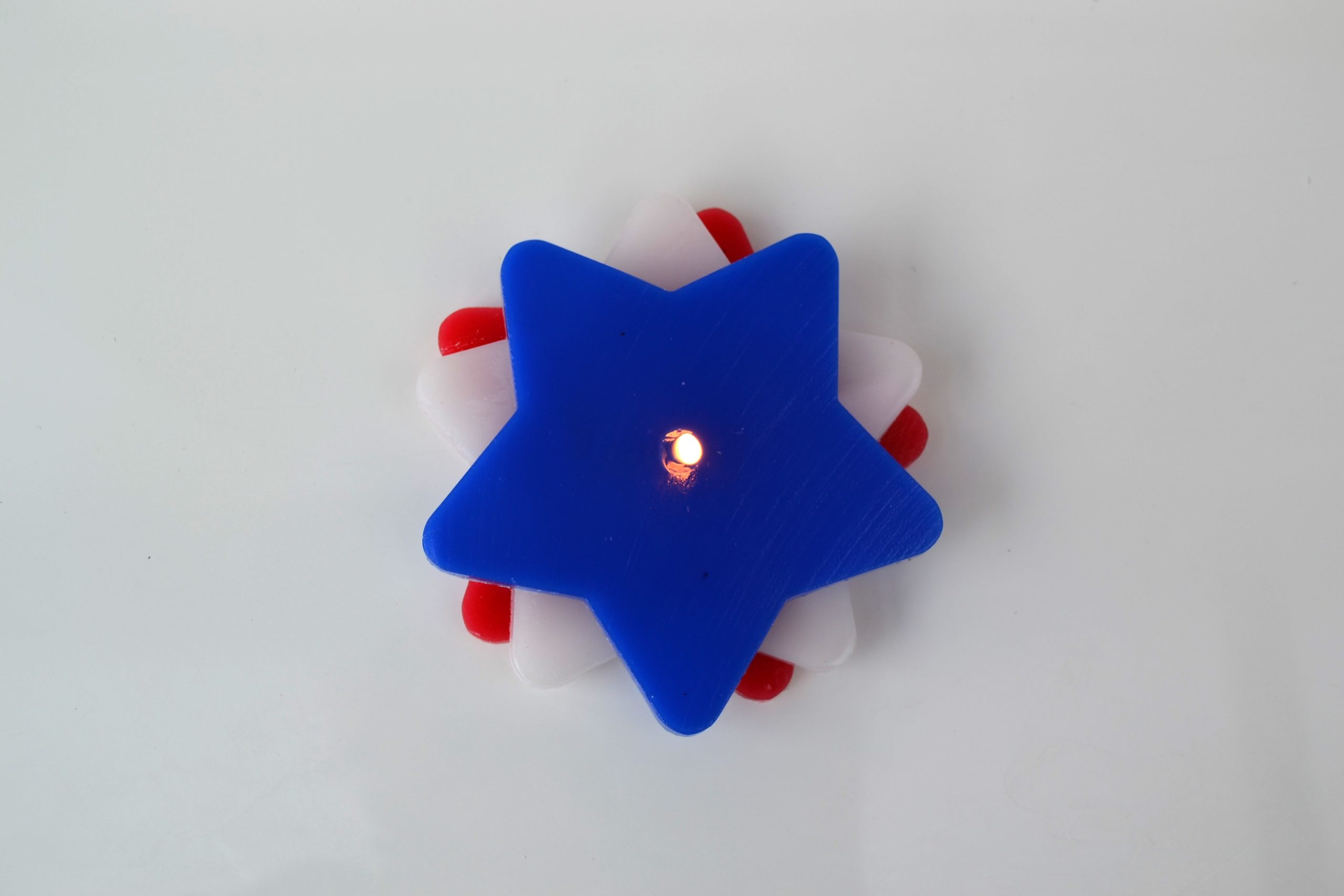 Bougies en forme d'étoiles bleu blanc rouge