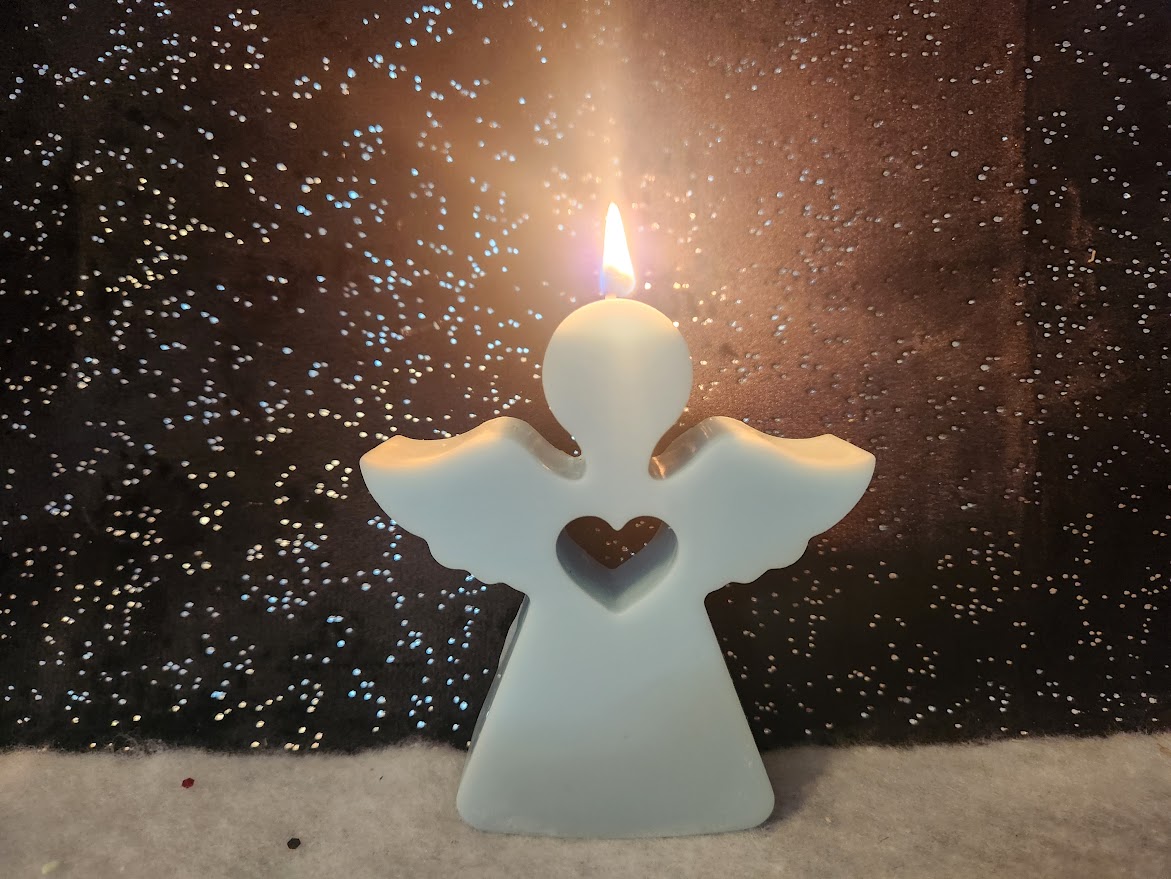 bougie ange bleu clair