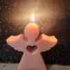 bougie ange rose en cire végétale