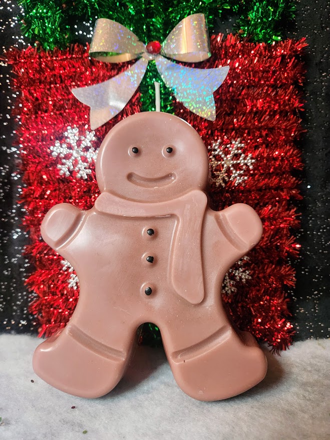 bougie décoration de noel bonhomme en pain d'épices bougie bonhomme en pain d'épice