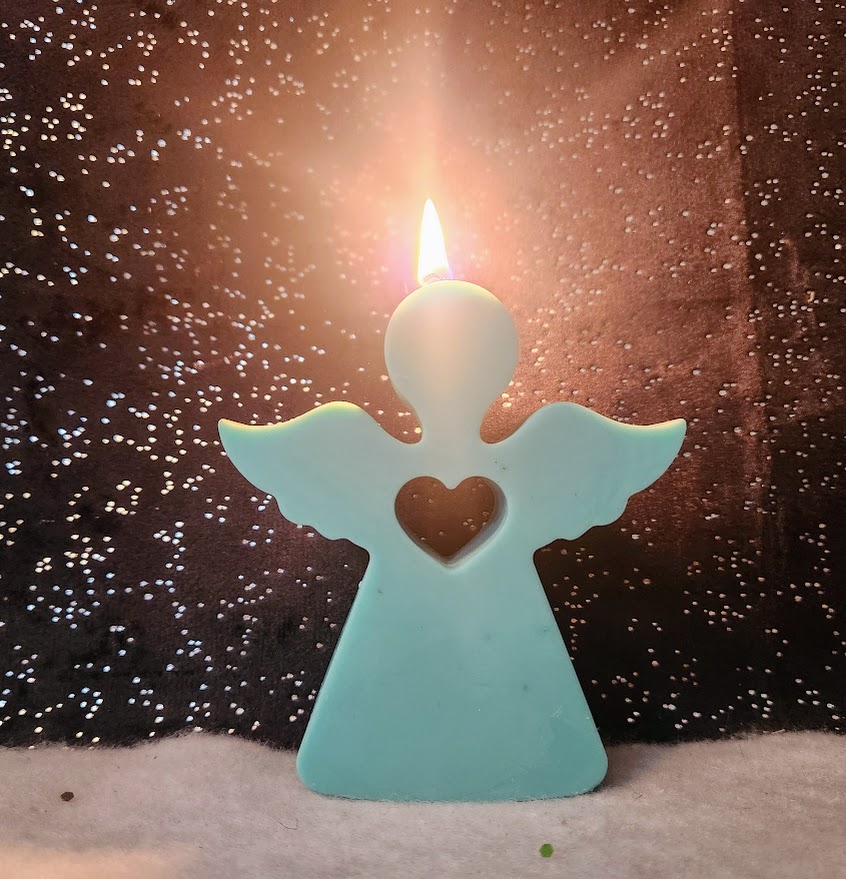 bougie ange turqoise