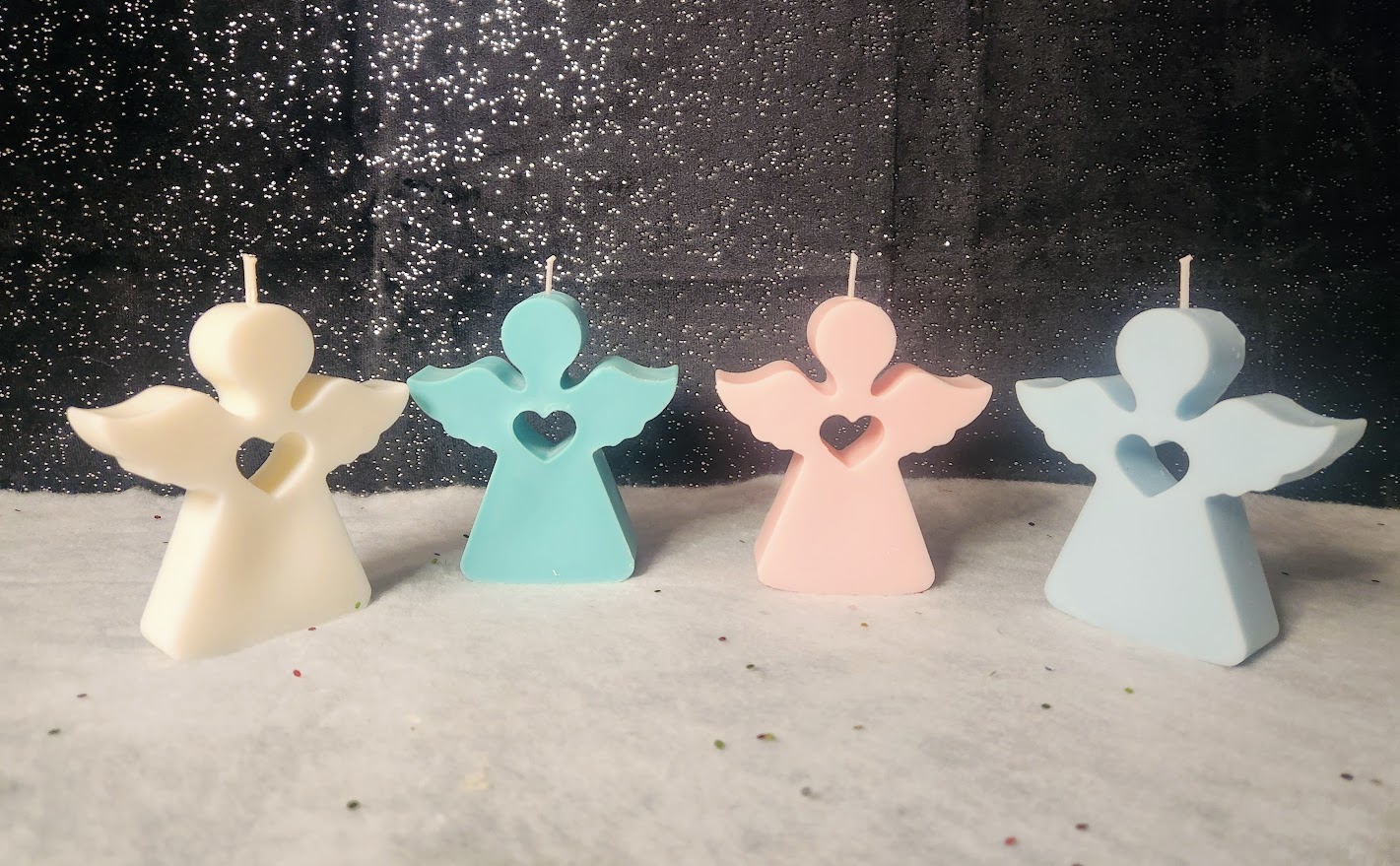 bougies anges de couleurs