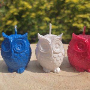 Bougies chouettes bleu blanc rouge