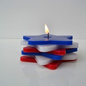 Bougies étoiles bleu blanc rouge