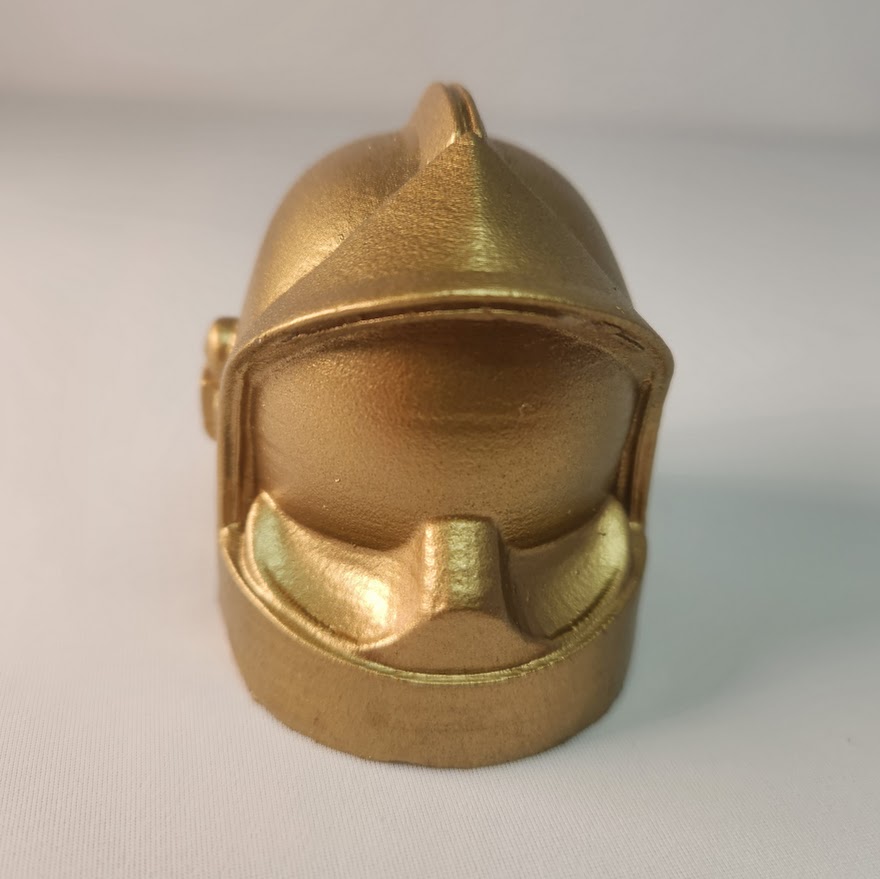 casque de pompier doré en cire 7 cm cire végétale