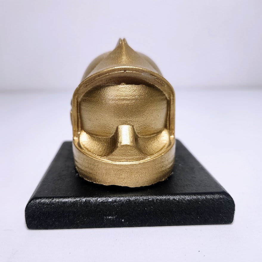 casque de pompier doré en cire végétale vendu sans mèche