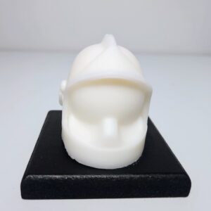 casque de pompier blanc en cire végétale et sans mèche