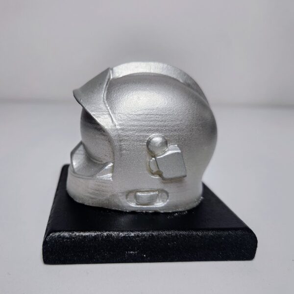 casque de pompier argent en cire végétale et sans mèche