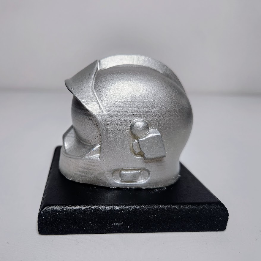 casque de pompier en cire couleur métal casque de pompier argent en cire végétale et sans mèche