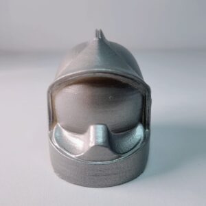 casque de pompier en cire couleur métal