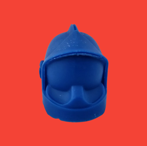 casque de pompier miniature en cire bleue sans mèche