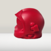 casque de pompier rouge en cire végétale création artisanale française