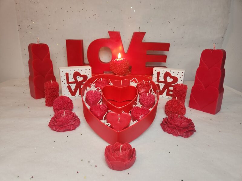 lot de bougies collection amour