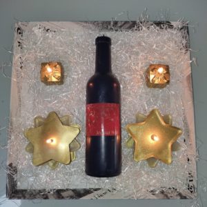 Coffret de bougies bouteille de vin Joyeux Noël