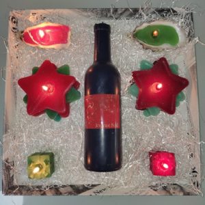Coffret de bougies bouteille de vin Joyeux Noël