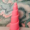 bougie décorative rose en forme de spirale