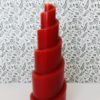 bougie décoratve rouge en forme de spirale