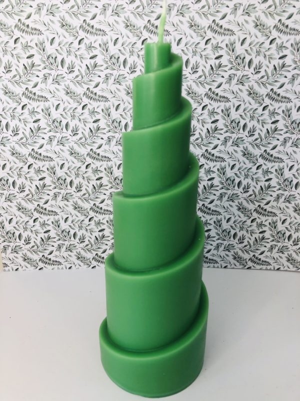 bougie décorative verte en forme de spirale